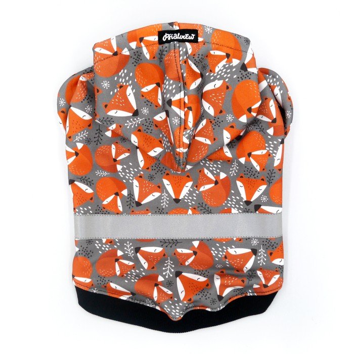 Bluza dla Psa z kapturem Lisiczka, odblaskowy element, deseń liski-XXL