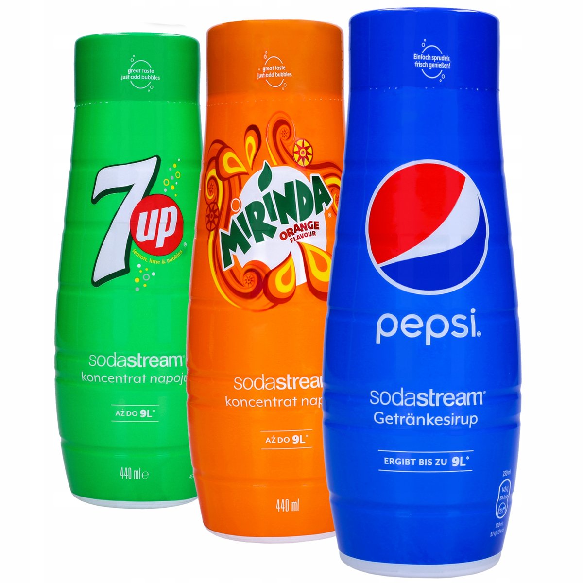 3X Syrop Koncentrat Sodastream 7UP Mirinda Pepsi