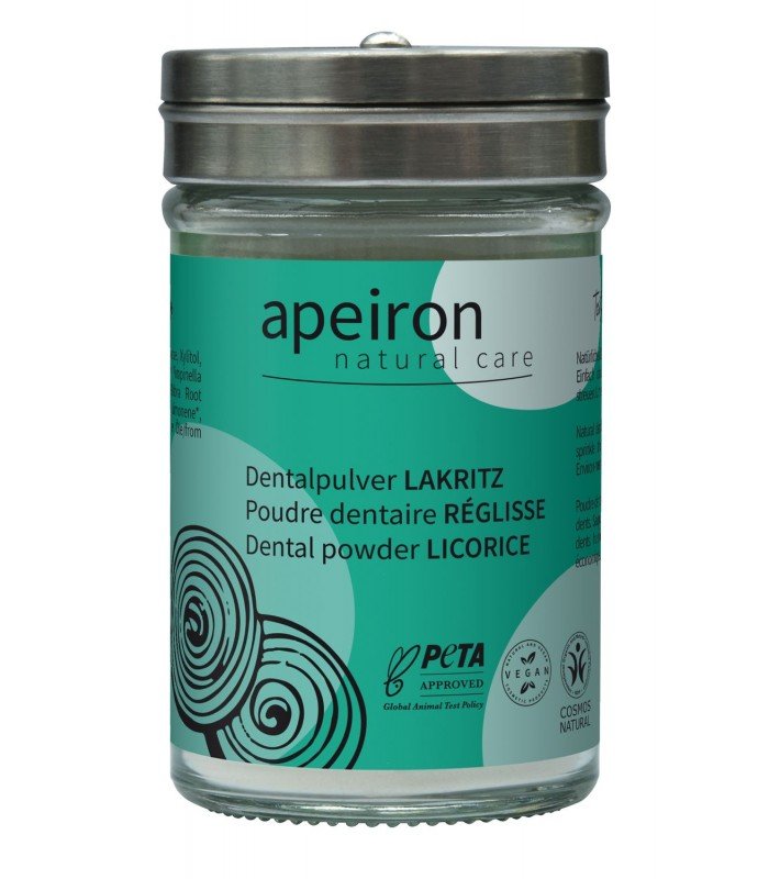 Apeiron, Proszek do czyszczenia zębów, LUKRECJA, Cosmos Natural, Vegan, 40 g