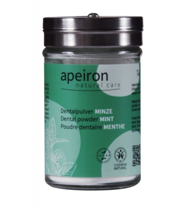Apeiron, Proszek do czyszczenia zębów, MIĘTA, Cosmos Natural, Vegan, 40 g