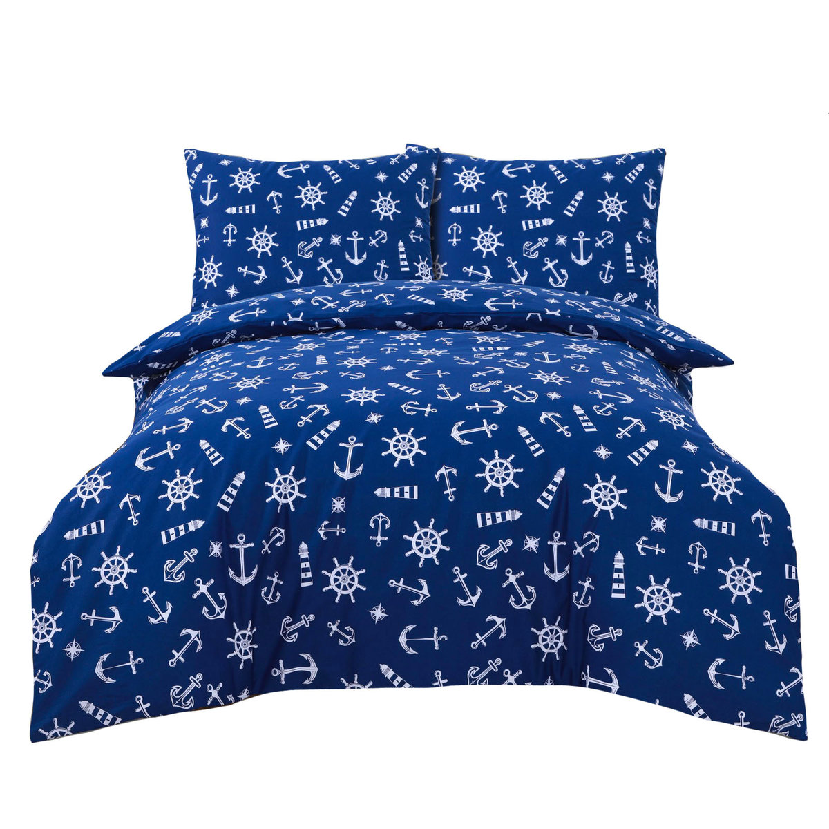 Pościel Bawełna 160X200 Cm + 2X Poduszki Morze Captain Mike