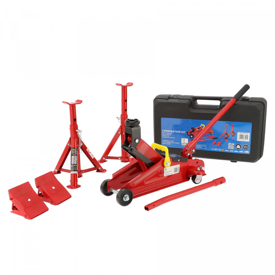 AIRPRESS Podnośnik hydrauliczny z podporami i klinami 72010