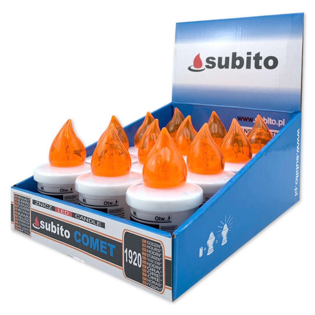 Wkłady Do Zniczy Led Subito Comet 12 Sztuk Pomarańczowe