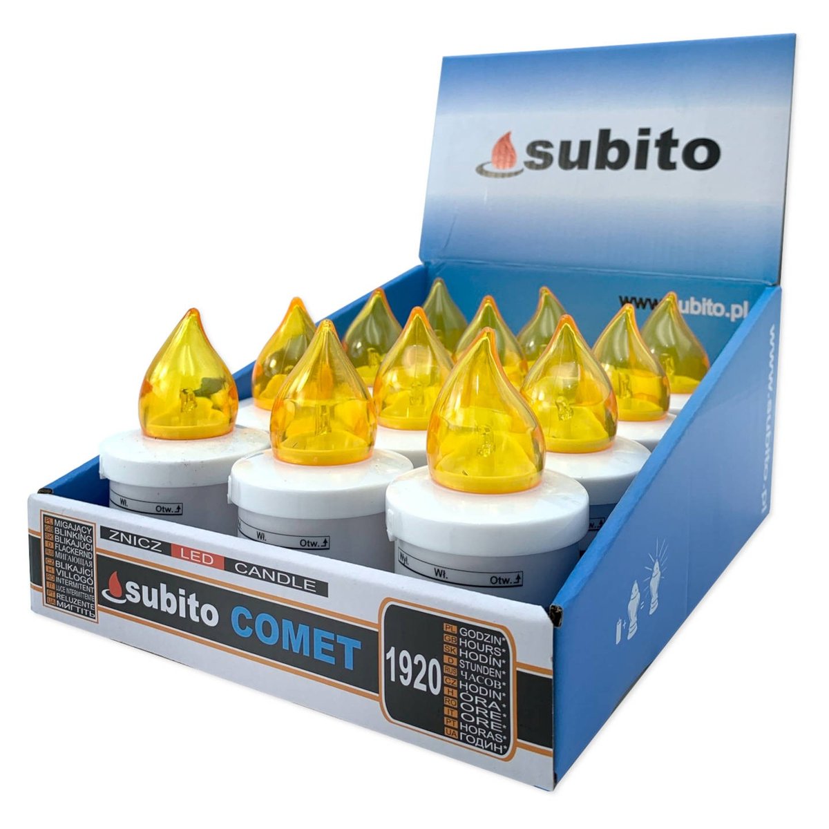 Wkłady Do Zniczy Led Subito Comet 12 Sztuk Żółte