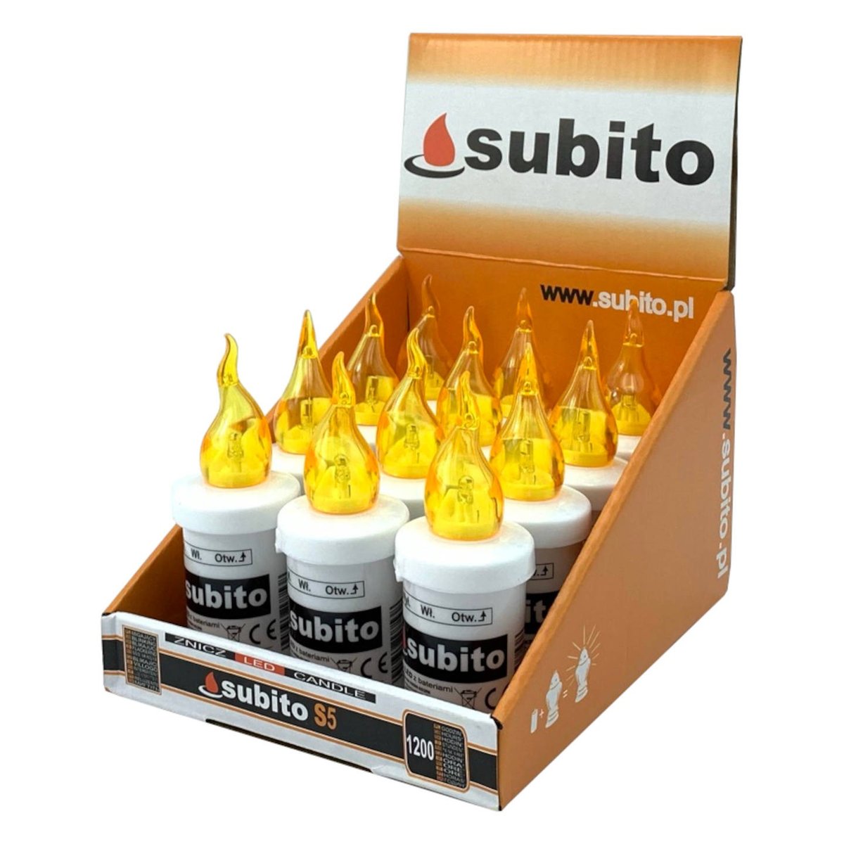 Wkłady Do Zniczy Led Subito S5 12 Sztuk Żółte