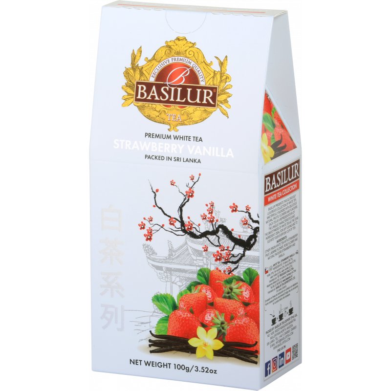 WHITE TEA - STRAWBERRY VANILLA stożek - 100 g