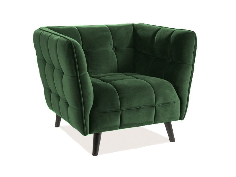 Signal FOTEL CASTELLO 1 VELVET ZIELONY BLUVEL 78 / WENGE