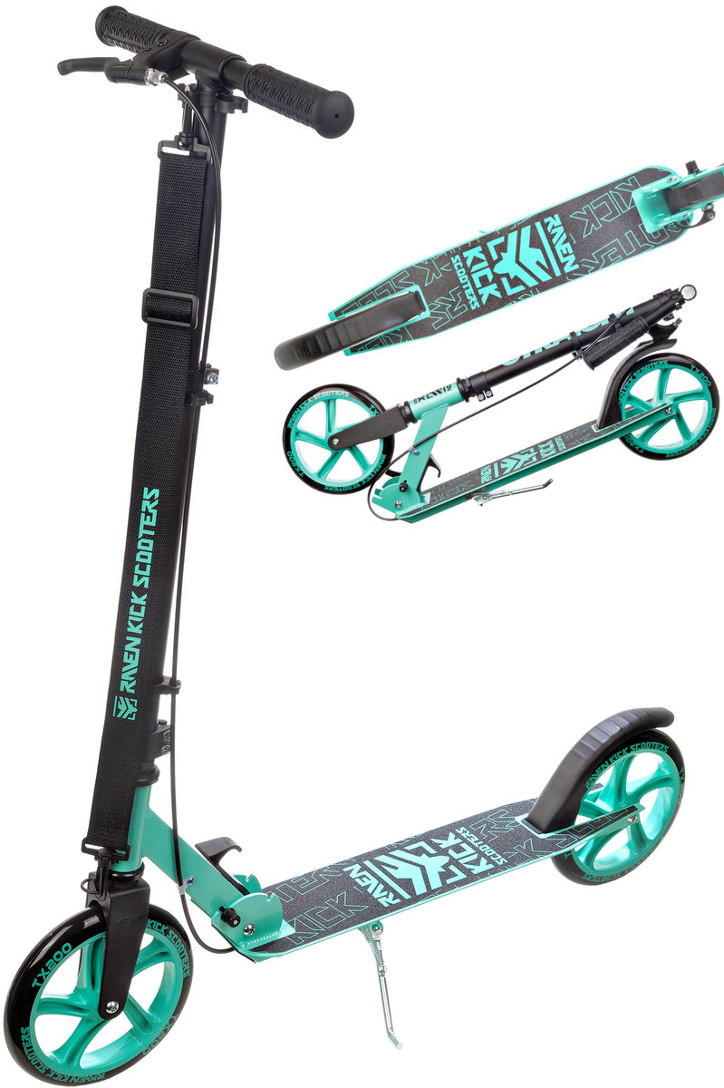 Hulajnoga Składana Raven Straight Black/Mint 200mm z hamulcem