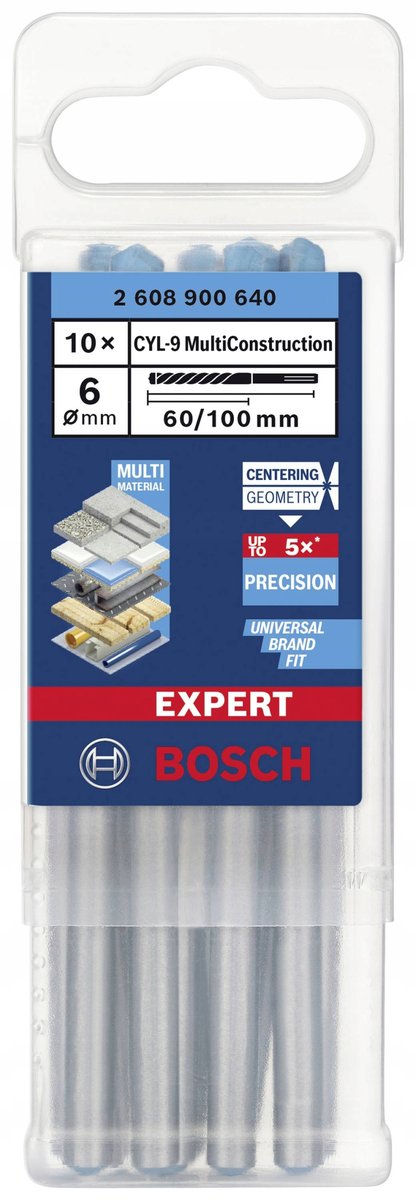 10X Wiertło 6 X 60 X 100 Mm Bosch Expert Cyl-9