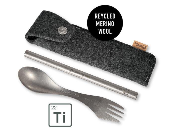 Light My Fire Light My Fire Spork'n Straw Kit Titanium  2022 Sztućce turystyczne 4218301110
