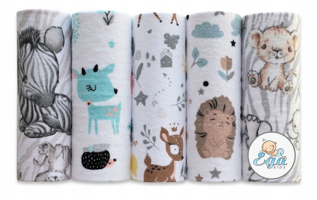 Ega Pieluchy Flanelowe Wielorazowe 70X80 5-Pak Zestaw Nr 3 5752