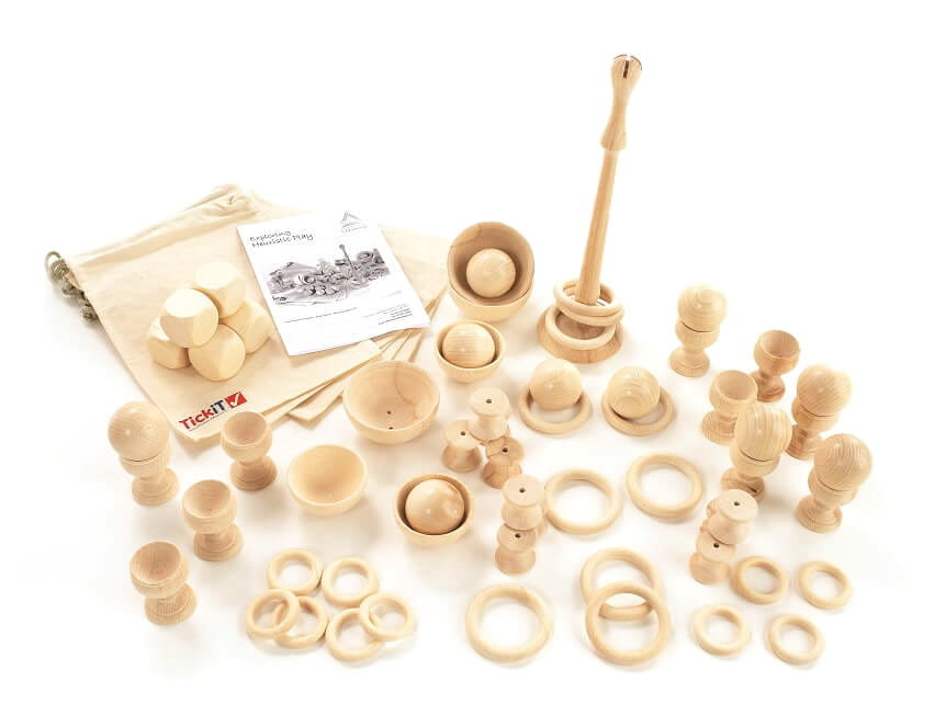 Duży Zestaw Zabawek Drewnianych - Zabawa Heurystyczna Tickit