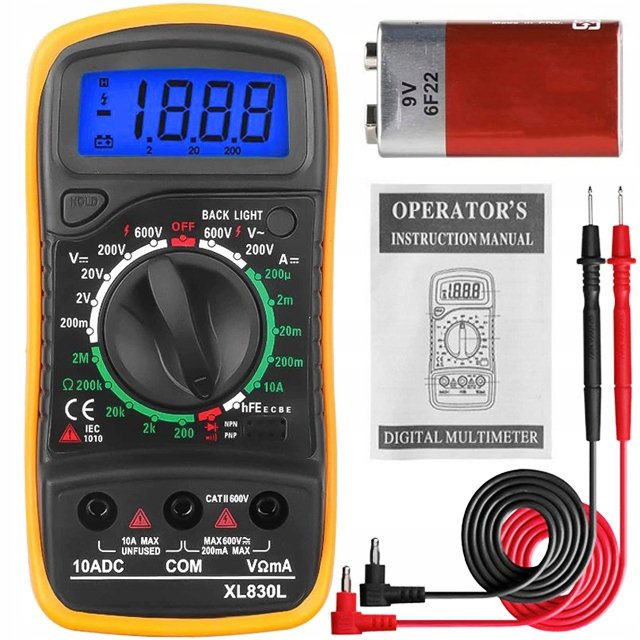 Cyfrowy Miernik Prądu Multimetr Tester Napięcia Xl830L