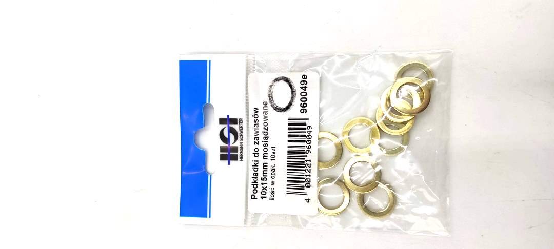 Podkładki Pod Zawiasy Mosiądzowane 10X15Mm 10 Szt.