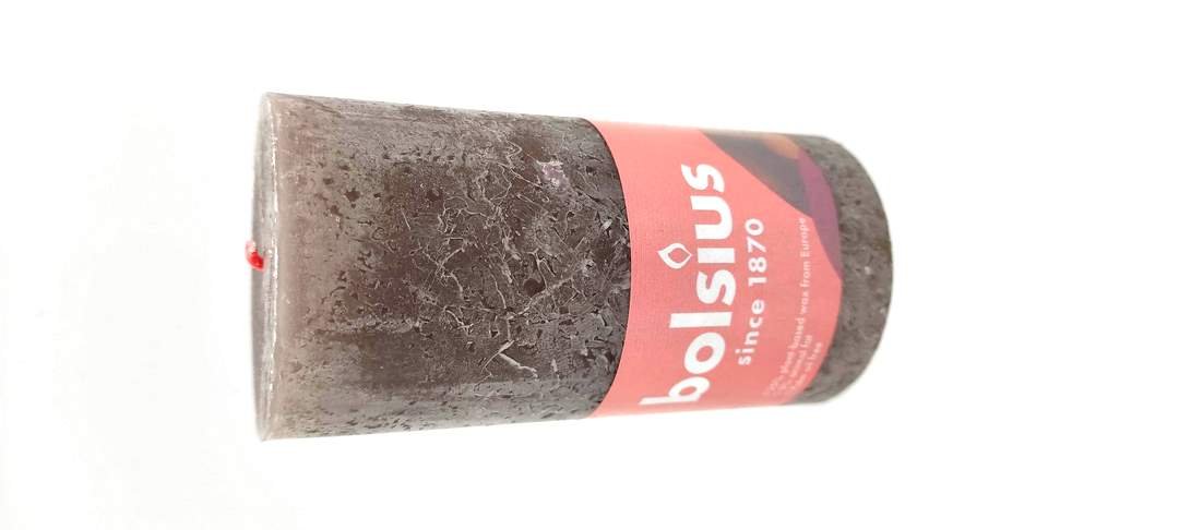 Bolsius Świeca pieńkowa Rustic Shine taupe wys. 13 cm