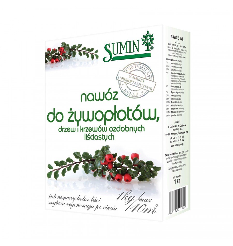 Sumin Nawóz do żywopłotów krzewów ozdobnych 1kg