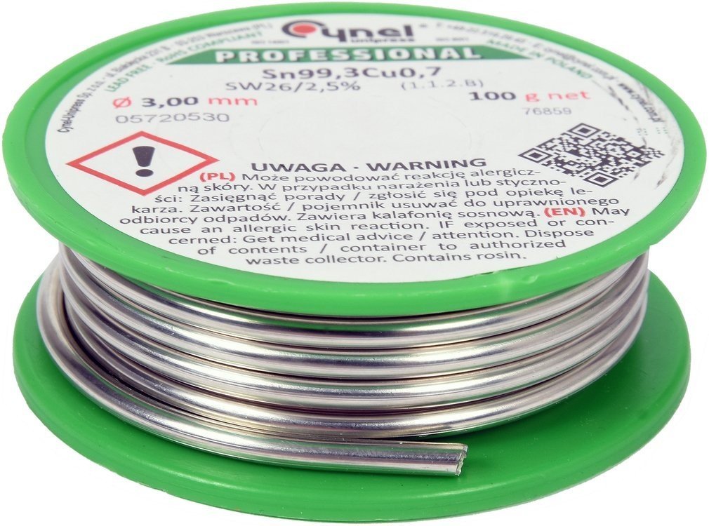 Spoiwo, Drut Lutowniczy Z Topnikiem 3,0Mm, 100G