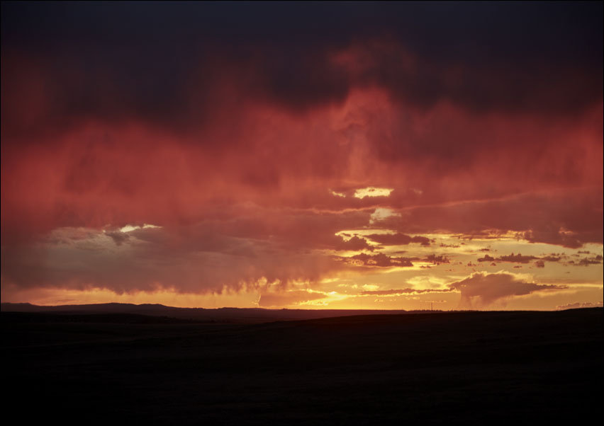 A beautiful sunset in rural Goshen County, Wyoming, near Guernsey., Carol Highsmith - plakat 100x70 cm