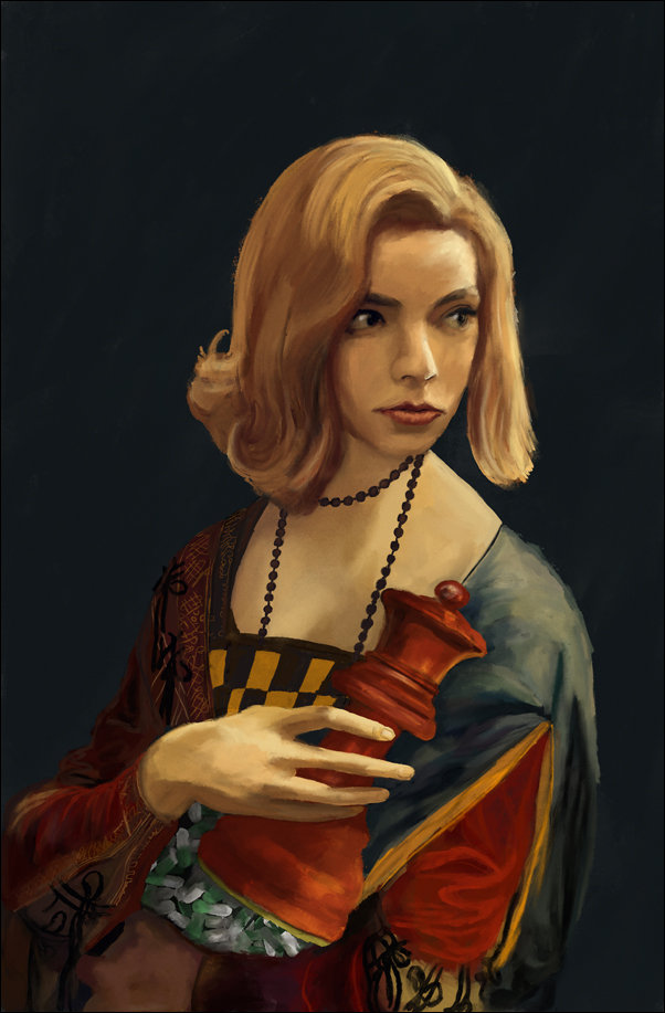 Gambit krolowej - plakat premium 30x40 cm