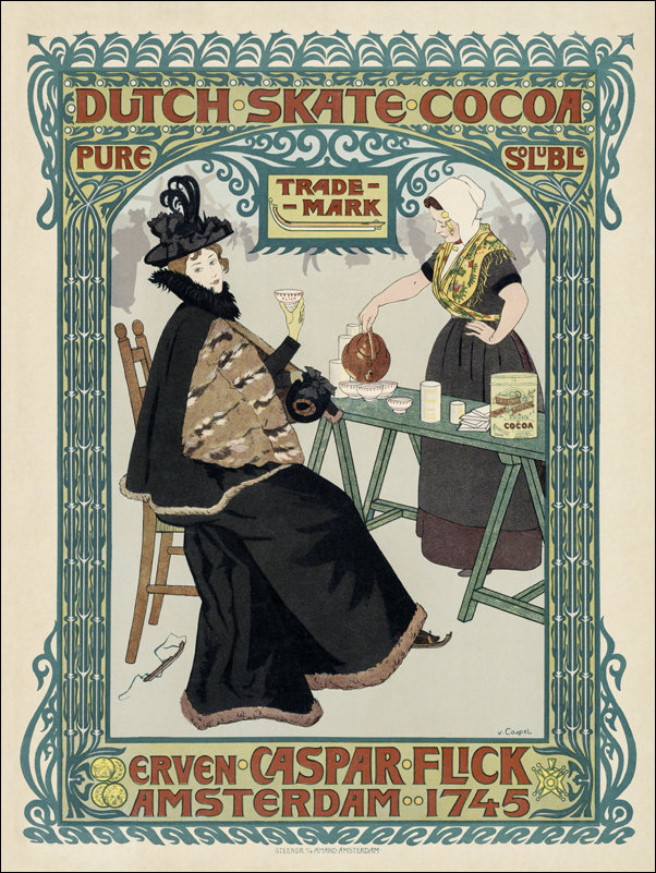 Advertentie van Steendrukkerij voorheen Amand, Johann Georg van Caspel - plakat 40x50 cm