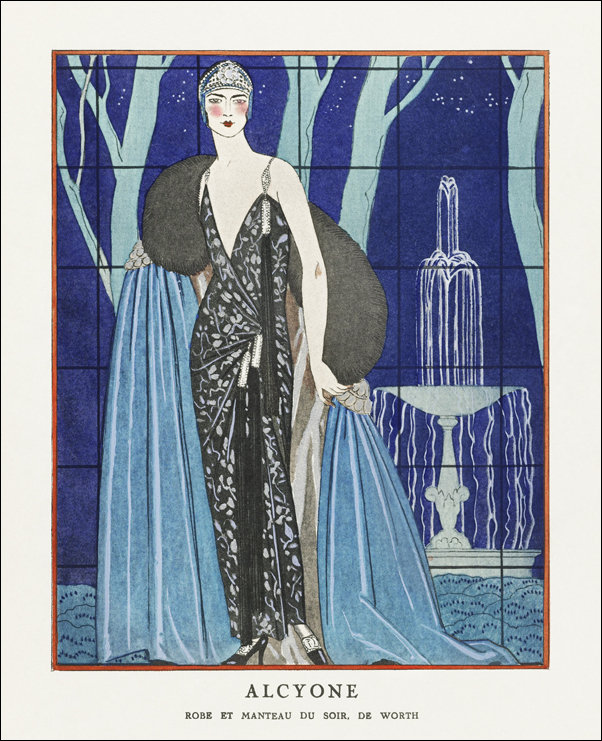 Alcyone / Robe et manteau du soir, de Worth, George Barbier - plakat 30x40 cm