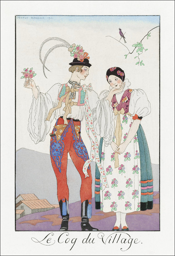 Atours simples: dameshoeden, George Barbier - plakat 21x29,7 cm