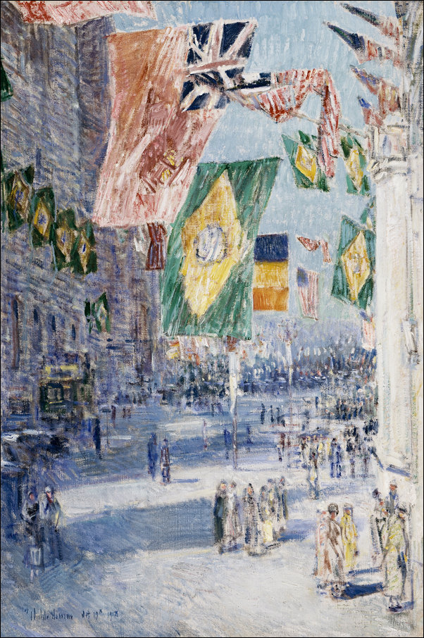 Avenue of the Allies: Brazil, Belgium, Frederick Childe Hassam - plakat 21x29,7 cm