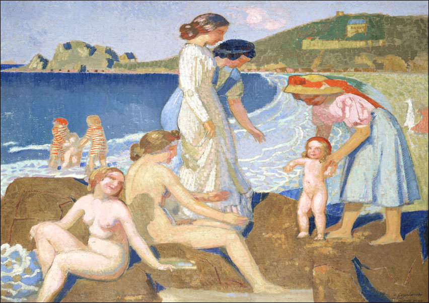 Bathers in Perros Guirec, Maurice Denis - plakat 84,1x59,4 cm