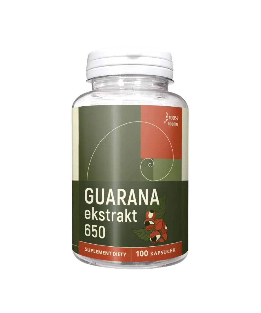 Guarana Ekstrakt 22% 650 mg 100 kapsułek NANGA