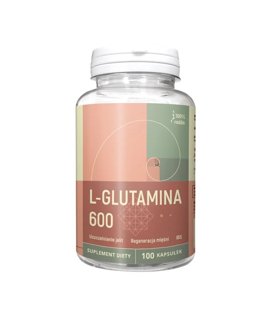L-glutamina 600mg  Suplement diety, 100 kaps. Nanga
