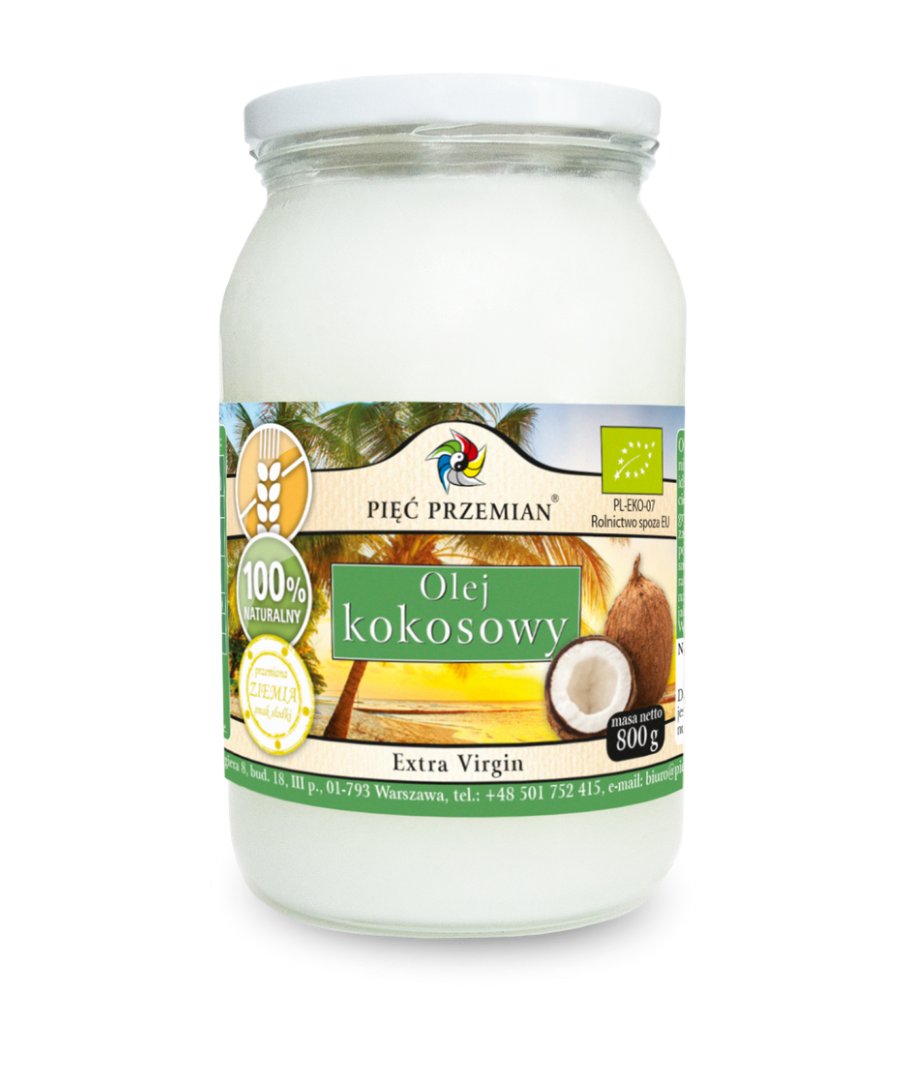 Pięć Przemian Olej Kokosowy Extra Virgin BIO 800g - Pięć Przemian