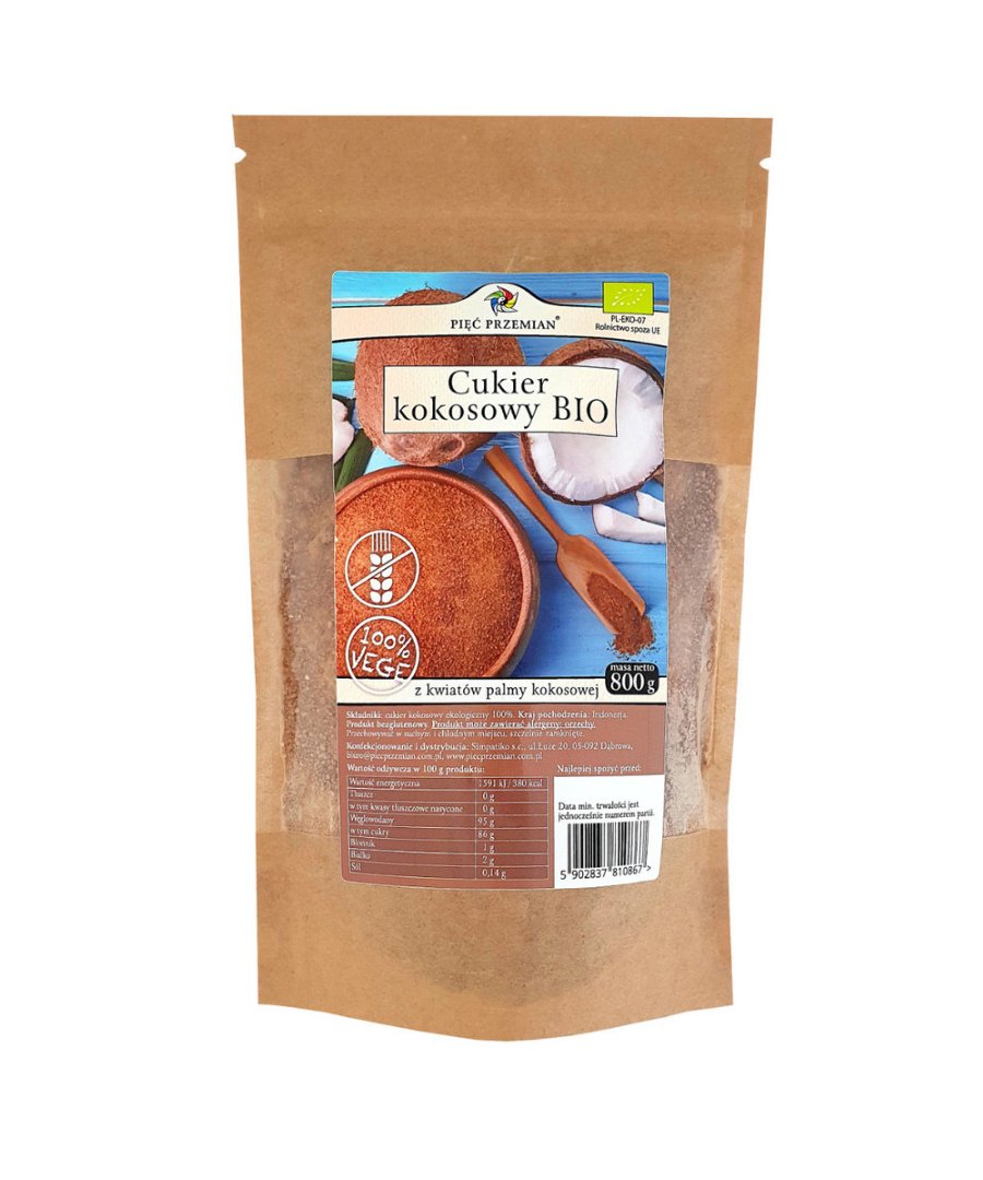 Pięć Przemian Cukier Kokosowy BIO 800g - Pięć Przemian
