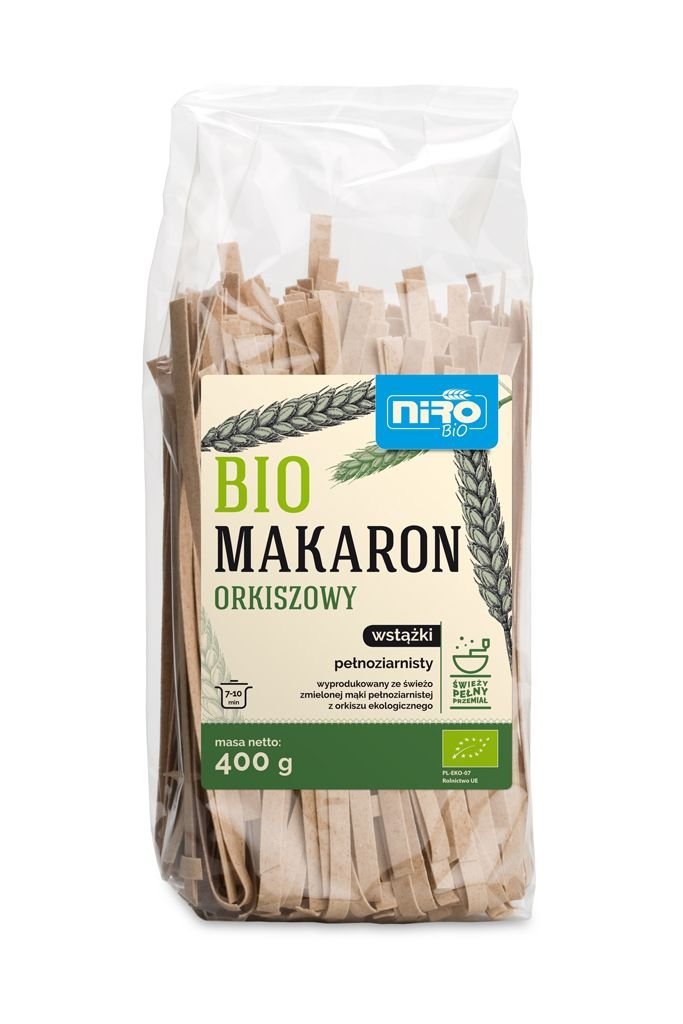Niro Makaron pełnoziarnisty orkiszowy WSTĄŻKI BIO 400g -