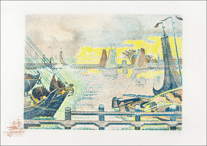 Boats at Flushing, Paul Signac - plakat 70x50 cm