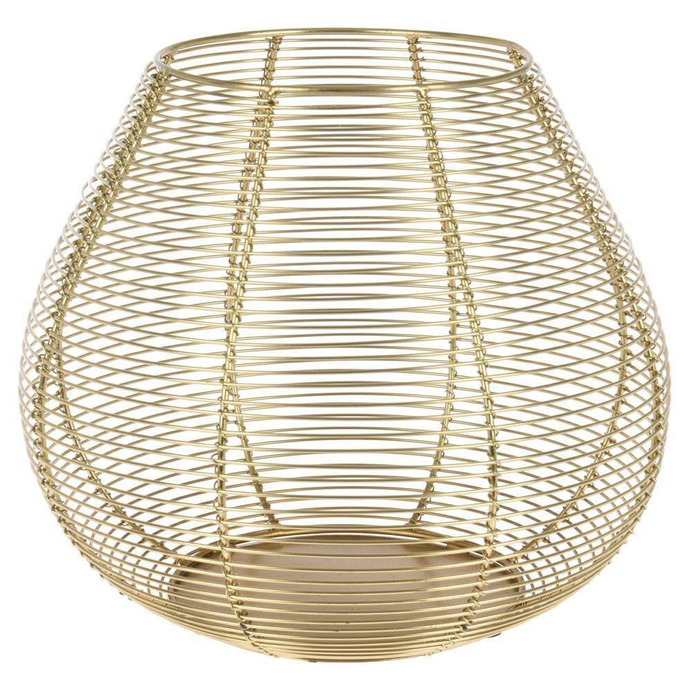 Metalowy druciany lampion złoty 20 cm