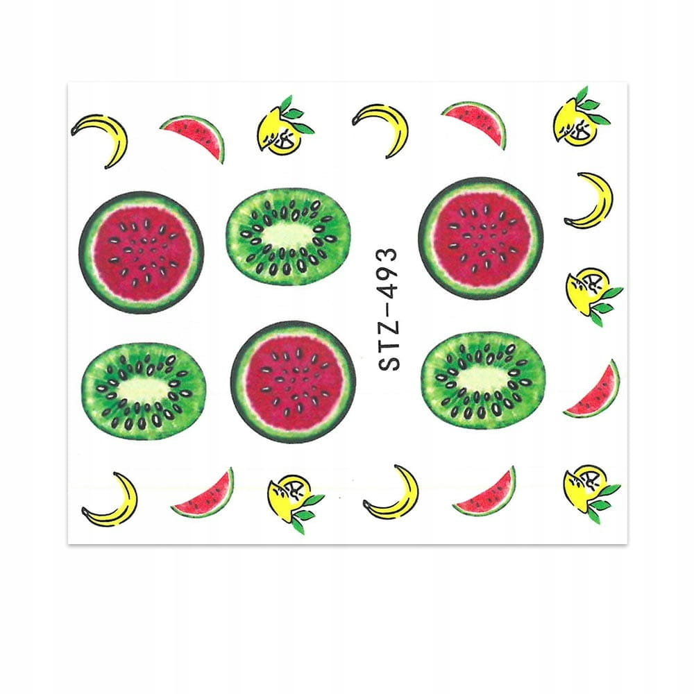 Allepaznokcie Naklejki wodne do paznokci Owoce STZ 493