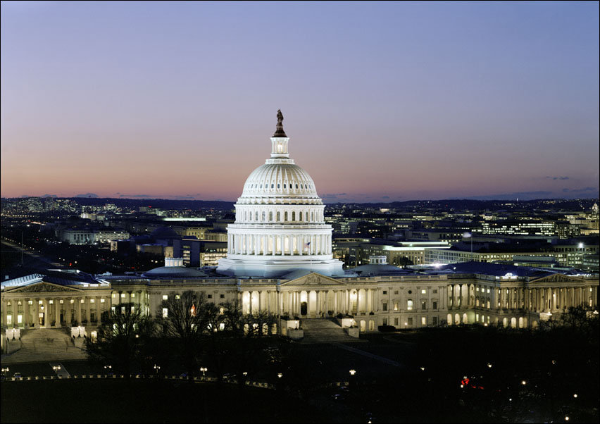 Capitol Hill at night, Carol Highsmith - plakat 84,1x59,4 cm