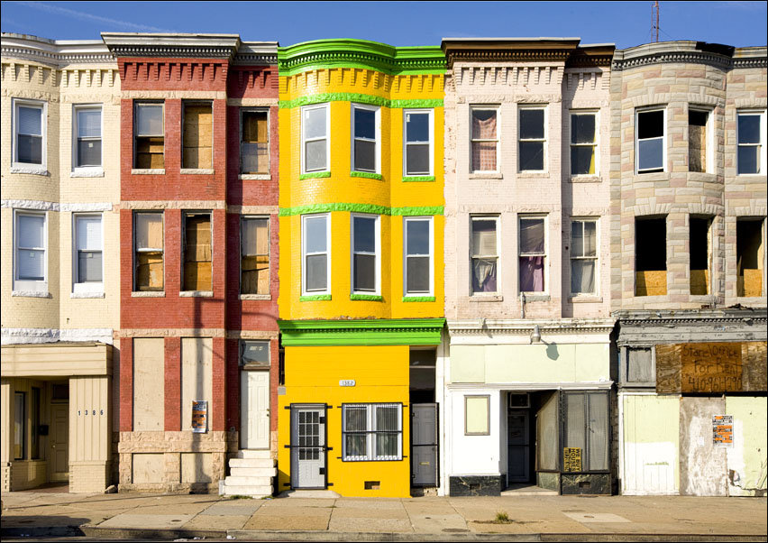 Colorful Baltimore row houses., Carol Highsmith - plakat 50x40 cm