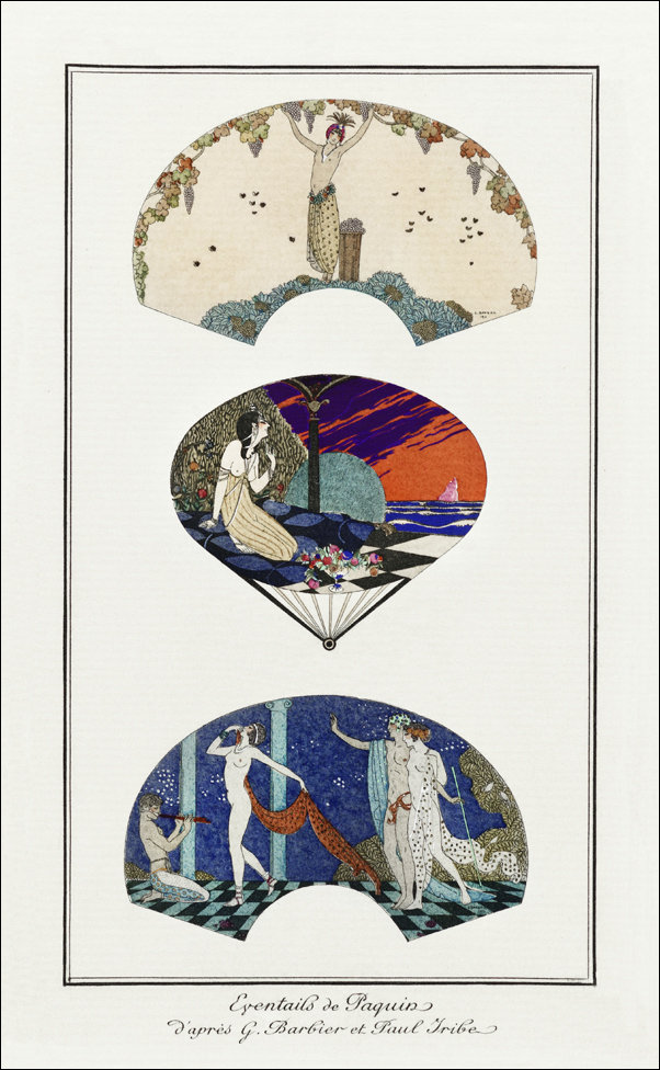 Costumes Parisiens, No.112: Manteau de velours from Journal des Dames et des Modes, George Barbier - plakat 61x91,5 cm