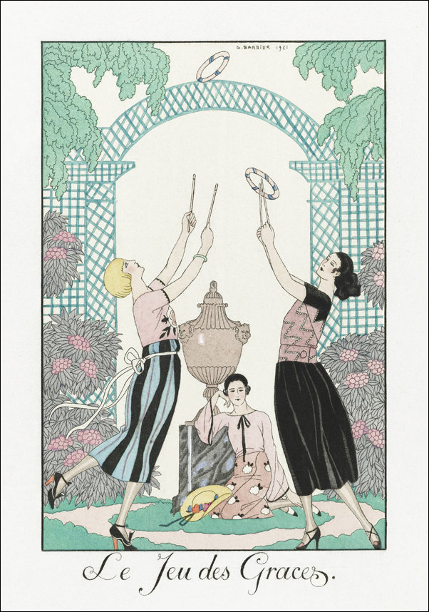 Costumes Parisiens, No. 71: Manteau de Théâtre from Journal des Dames et des Modes, George Barbier - plakat 40x50 cm