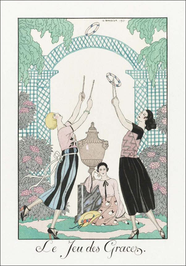 Costumes Parisiens, No. 71: Manteau de Théâtre from Journal des Dames et des Modes, George Barbier - plakat 60x80 cm