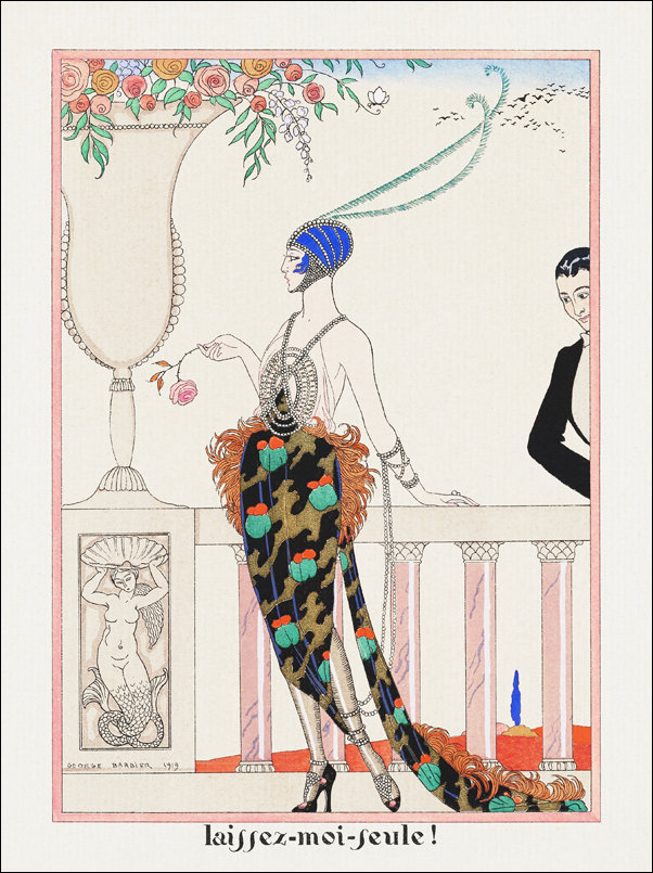Costumes Parisiens: Grande robe du soir from Journal des Dames et des Modes, George Barbier - plakat 70x100 cm