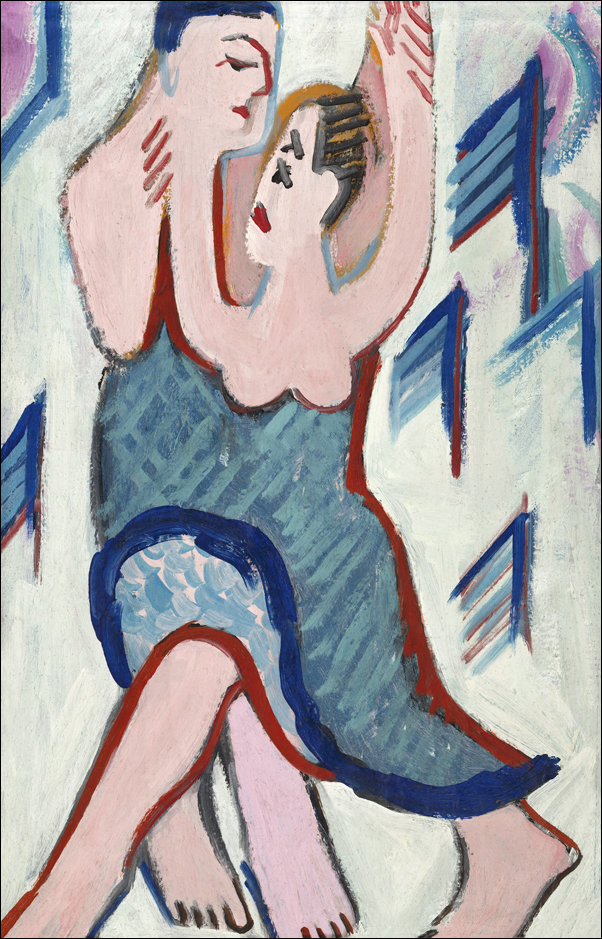 Dancing Couple in the Snow, reverse, Ernst Ludwig Kirchner - plakat 70x100 cm