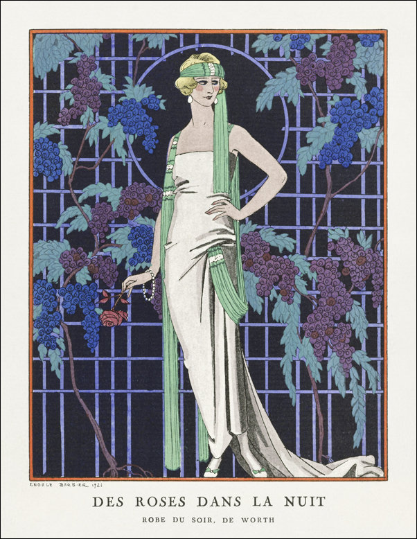 Des robes dans la nuit, George Barbier - plakat 21x29,7 cm