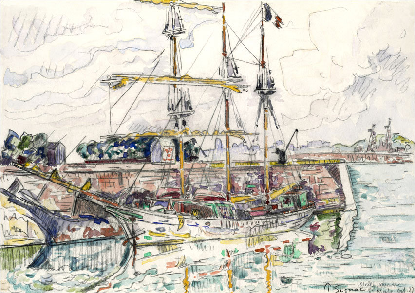 Docks at Saint Malo, Paul Signac - plakat 100x70 cm