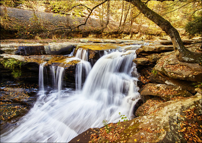 Dunloup Falls near the largely abandoned old coal town of Thurmond in Fayette County, West Virginia., Carol Highsmith - plakat 100x70 cm