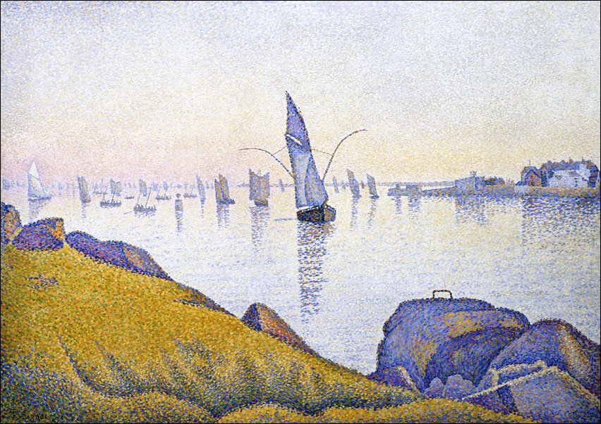 Evening Calm, Concarneau, Opus, Paul Signac - plakat 100x70 cm