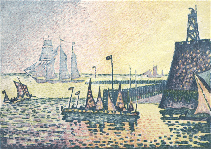 Evening, The Jetty at Vlissingen, Paul Signac - plakat 70x50 cm