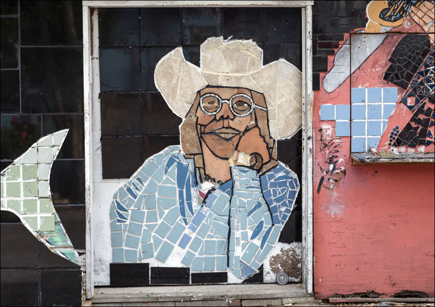 Funky mosaic art in the vibrant South Austin, Texas., Carol Highsmith - plakat 100x70 cm