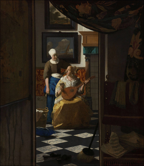 Girl with a Flute, Jan Vermeer - plakat 40x60 cm
